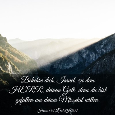 Picture 03 - Hosea 14:1 LUTH1912 - Bekehre dich, Israel, zu dem HERR, deinem Gott; - Bible Verse Picture