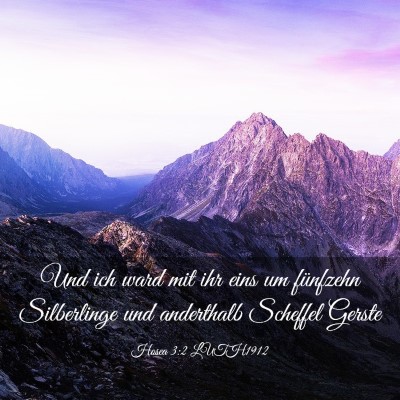 Picture 03 - Hosea 3:2 LUTH1912 - Und ich ward mit ihr eins um fünfzehn - Bible Verse Picture