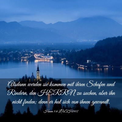 Picture 03 - Hosea 5:6 LUTH1912 - Alsdann werden sie kommen mit ihren Schafen und - Bible Verse Picture