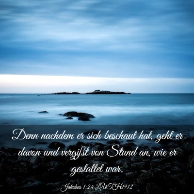 Picture 03 - Jakobus 1:24 LUTH1912 - Denn nachdem er sich beschaut hat, geht er davon - Bible Verse Picture