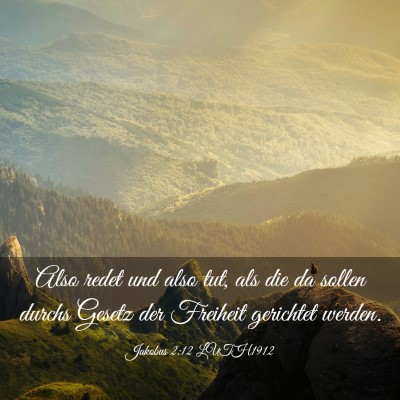 Picture 03 - Jakobus 2:12 LUTH1912 - Also redet und also tut, als die da sollen durchs - Bible Verse Picture
