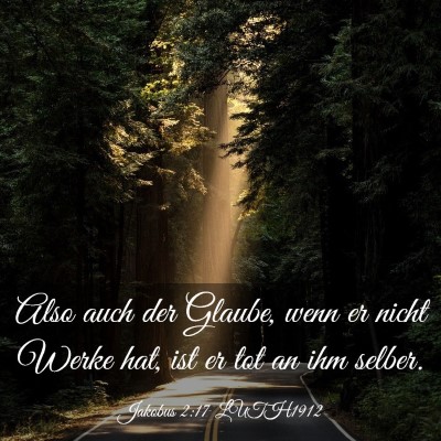 Picture 03 - Jakobus 2:17 LUTH1912 - Also auch der Glaube, wenn er nicht Werke hat, - Bible Verse Picture