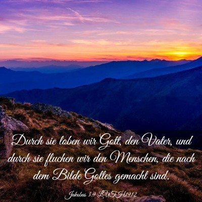 Picture 03 - Jakobus 3:9 LUTH1912 - Durch sie loben wir Gott, den Vater, und durch - Bible Verse Picture