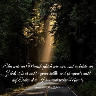 Picture 03 - Jakobus 5:17 LUTH1912 - Elia war ein Mensch gleich wie wir; und er betete - Bible Verse Picture