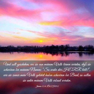 Picture 03 - Jeremia 12:16 LUTH1912 - Und soll geschehen, wo sie von meinem Volk lernen - Bible Verse Picture