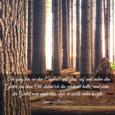 Picture 03 - Jeremia 13:7 LUTH1912 - Ich ging hin an den Euphrat und grub auf und nahm - Bible Verse Picture