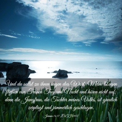 Picture 03 - Jeremia 14:17 LUTH1912 - Und du sollst zu ihnen sagen dies Wort: Meine - Bible Verse Picture