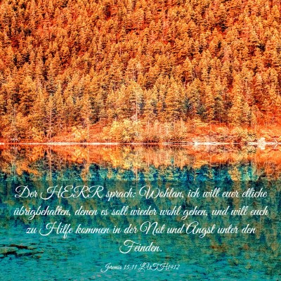 Picture 03 - Jeremia 15:11 LUTH1912 - Der HERR sprach: Wohlan, ich will euer etliche - Bible Verse Picture