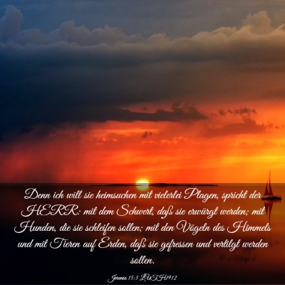 Picture 03 - Jeremia 15:3 LUTH1912 - Denn ich will sie heimsuchen mit vielerlei - Bible Verse Picture