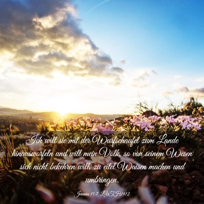 Picture 03 - Jeremia 15:7 LUTH1912 - Ich will sie mit der Wurfschaufel zum Lande - Bible Verse Picture