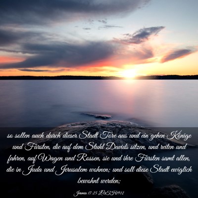 Picture 03 - Jeremia 17:25 LUTH1912 - so sollen auch durch dieser Stadt Tore aus und - Bible Verse Picture