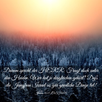 Picture 03 - Jeremia 18:13 LUTH1912 - Darum spricht der HERR: Fragt doch unter den - Bible Verse Picture