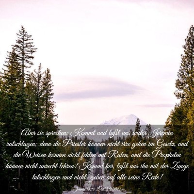 Picture 03 - Jeremia 18:18 LUTH1912 - Aber sie sprechen: Kommt und laßt uns wider - Bible Verse Picture