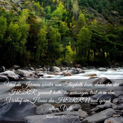 Picture 03 - Jeremia 19:14 LUTH1912 - Und da Jeremia wieder vom Thopheth kam, dahin ihn - Bible Verse Picture