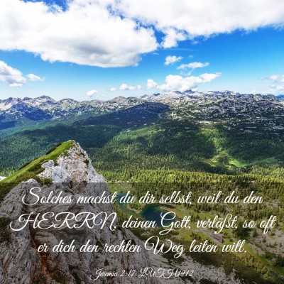 Picture 03 - Jeremia 2:17 LUTH1912 - Solches machst du dir selbst, weil du den HERRN, - Bible Verse Picture