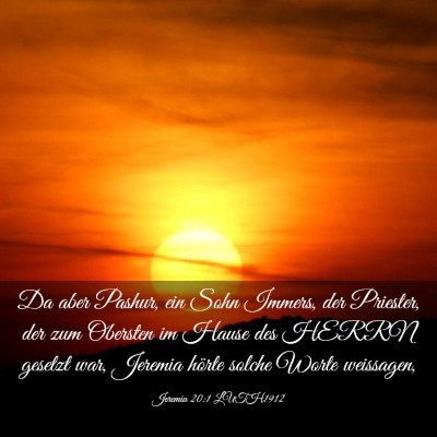 Picture 03 - Jeremia 20:1 LUTH1912 - Da aber Pashur, ein Sohn Immers, der Priester, - Bible Verse Picture
