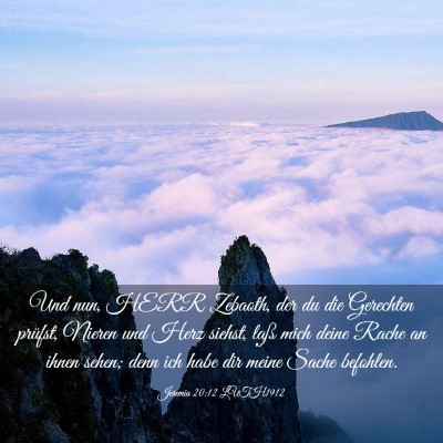 Picture 03 - Jeremia 20:12 LUTH1912 - Und nun, HERR Zebaoth, der du die Gerechten - Bible Verse Picture