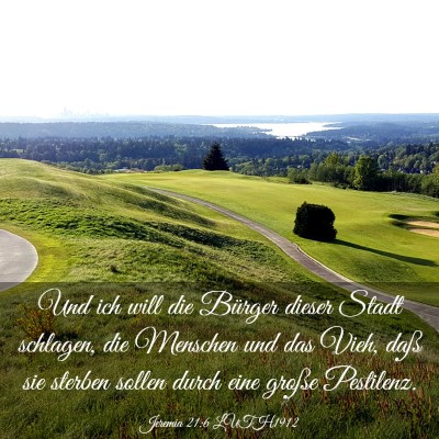 Picture 03 - Jeremia 21:6 LUTH1912 - Und ich will die Bürger dieser Stadt schlagen, - Bible Verse Picture