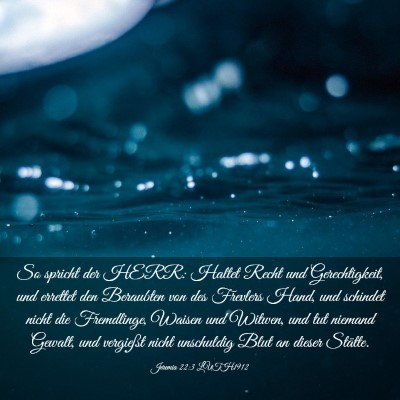 Picture 03 - Jeremia 22:3 LUTH1912 - So spricht der HERR: Haltet Recht und - Bible Verse Picture