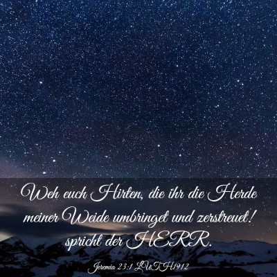 Picture 03 - Jeremia 23:1 LUTH1912 - Weh euch Hirten, die ihr die Herde meiner Weide - Bible Verse Picture
