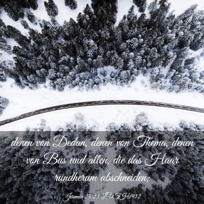 Picture 03 - Jeremia 25:23 LUTH1912 - denen von Dedan, denen von Thema, denen von Bus - Bible Verse Picture