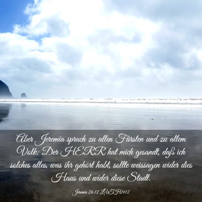Picture 03 - Jeremia 26:12 LUTH1912 - Aber Jeremia sprach zu allen Fürsten und zu - Bible Verse Picture
