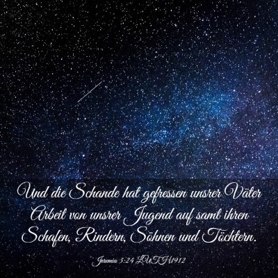 Picture 03 - Jeremia 3:24 LUTH1912 - Und die Schande hat gefressen unsrer Väter - Bible Verse Picture