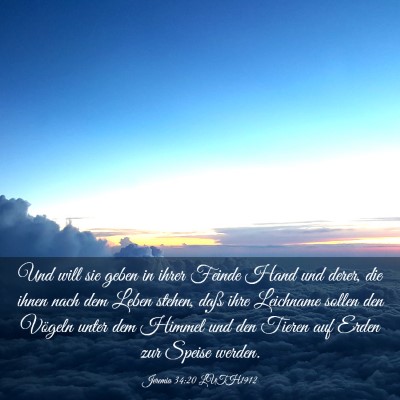 Picture 03 - Jeremia 34:20 LUTH1912 - Und will sie geben in ihrer Feinde Hand und - Bible Verse Picture
