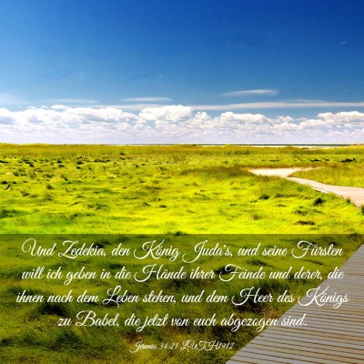 Picture 03 - Jeremia 34:21 LUTH1912 - Und Zedekia, den König Juda's, und seine - Bible Verse Picture