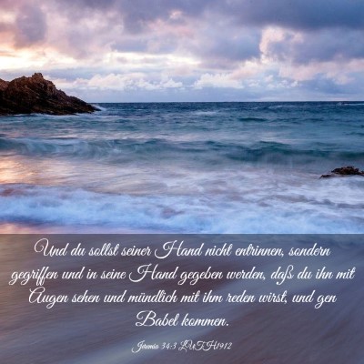 Picture 03 - Jeremia 34:3 LUTH1912 - Und du sollst seiner Hand nicht entrinnen, - Bible Verse Picture