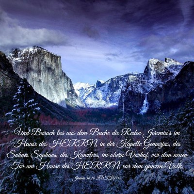 Picture 03 - Jeremia 36:10 LUTH1912 - Und Baruch las aus dem Buche die Reden Jeremia's - Bible Verse Picture