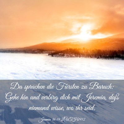 Picture 03 - Jeremia 36:19 LUTH1912 - Da sprachen die Fürsten zu Baruch: Gehe hin und - Bible Verse Picture