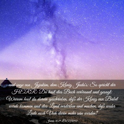 Picture 03 - Jeremia 36:29 LUTH1912 - und sage von Jojakim, dem König Juda's: So - Bible Verse Picture