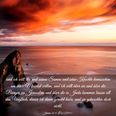 Picture 03 - Jeremia 36:31 LUTH1912 - und ich will ihn und seinen Samen und seine - Bible Verse Picture