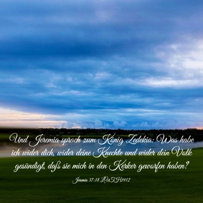 Picture 03 - Jeremia 37:18 LUTH1912 - Und Jeremia sprach zum König Zedekia: Was habe - Bible Verse Picture