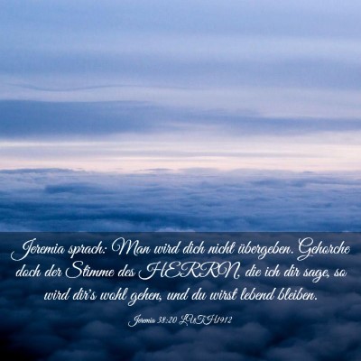 Picture 03 - Jeremia 38:20 LUTH1912 - Jeremia sprach: Man wird dich nicht übergeben. - Bible Verse Picture