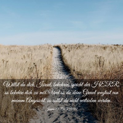 Picture 03 - Jeremia 4:1 LUTH1912 - Willst du dich, Israel, bekehren, spricht der - Bible Verse Picture