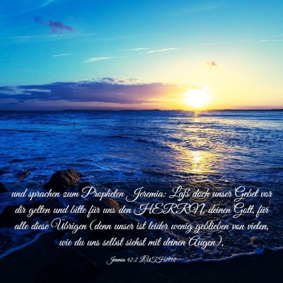 Picture 03 - Jeremia 42:2 LUTH1912 - und sprachen zum Propheten Jeremia: Laß doch - Bible Verse Picture