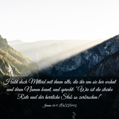 Picture 03 - Jeremia 48:17 LUTH1912 - Habt doch Mitleid mit ihnen alle, die ihr um sie - Bible Verse Picture