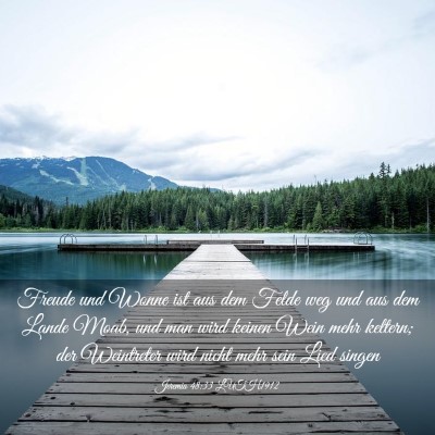 Picture 03 - Jeremia 48:33 LUTH1912 - Freude und Wonne ist aus dem Felde weg und aus - Bible Verse Picture