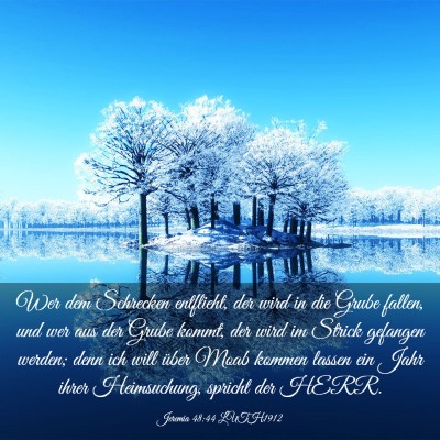 Picture 03 - Jeremia 48:44 LUTH1912 - Wer dem Schrecken entflieht, der wird in die - Bible Verse Picture