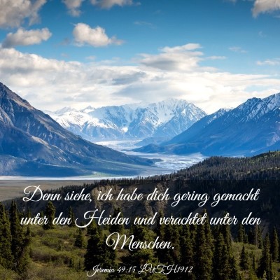 Picture 03 - Jeremia 49:15 LUTH1912 - Denn siehe, ich habe dich gering gemacht unter - Bible Verse Picture