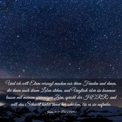 Picture 03 - Jeremia 49:37 LUTH1912 - Und ich will Elam verzagt machen vor ihren - Bible Verse Picture