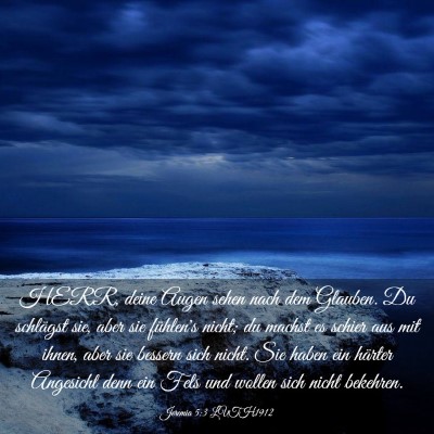 Picture 03 - Jeremia 5:3 LUTH1912 - HERR, deine Augen sehen nach dem Glauben. Du - Bible Verse Picture