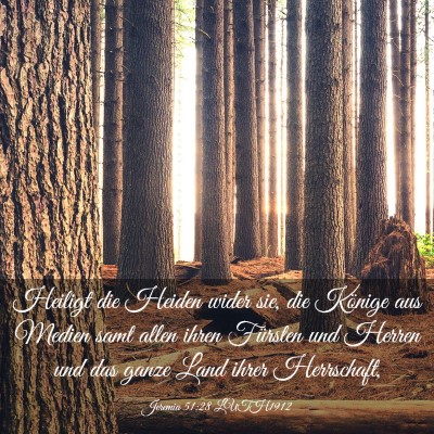 Picture 03 - Jeremia 51:28 LUTH1912 - Heiligt die Heiden wider sie, die Könige aus - Bible Verse Picture