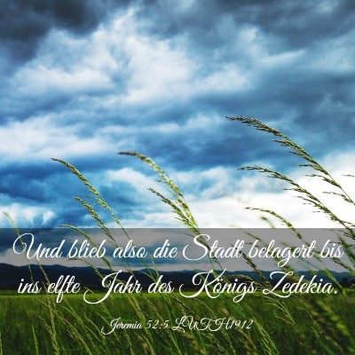 Picture 03 - Jeremia 52:5 LUTH1912 - Und blieb also die Stadt belagert bis ins elfte - Bible Verse Picture