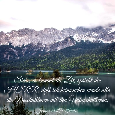 Picture 03 - Jeremia 9:25 LUTH1912 - Siehe, es kommt die Zeit, spricht der HERR, daß - Bible Verse Picture