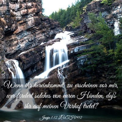Picture 03 - Jesaja 1:12 LUTH1912 - Wenn ihr hereinkommt, zu erscheinen vor mir, wer - Bible Verse Picture