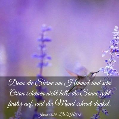 Picture 03 - Jesaja 13:10 LUTH1912 - Denn die Sterne am Himmel und sein Orion scheinen - Bible Verse Picture