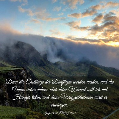 Picture 03 - Jesaja 14:30 LUTH1912 - Denn die Erstlinge der Dürftigen werden weiden, - Bible Verse Picture